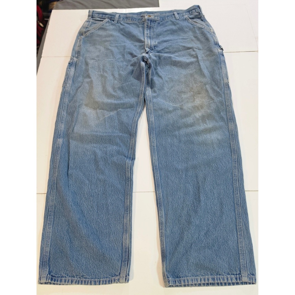 Carhartt Relaxed Fit Carpenter Jeans Mens 38x33 Light Wash Denim Work Pants